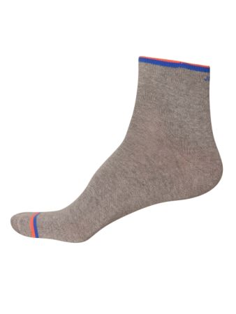 Jockey Grey Melange & Neon Orange Men Ankle Socks