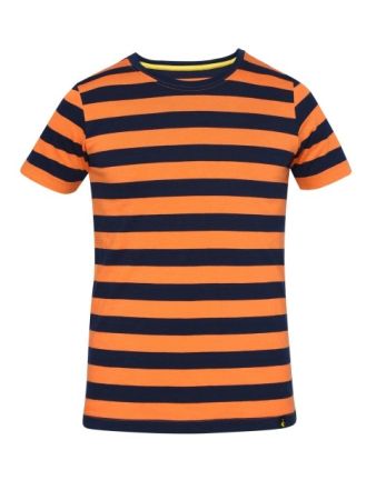 Jockey Orange & Navy Boys Striped T-Shirt-Navy-11-12 Yrs