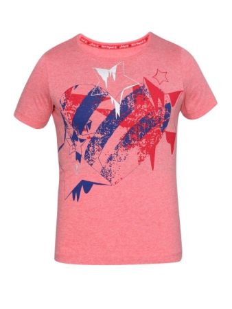Jockey Passion Red Melange Girl's Graphic T-Shirt-Passion Red-9-10 Yrs