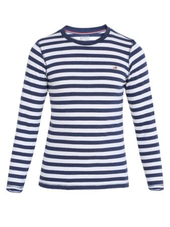 Jockey Ink Blue Melange & White Boys Crew Neck T-Shirt Long Sleeve