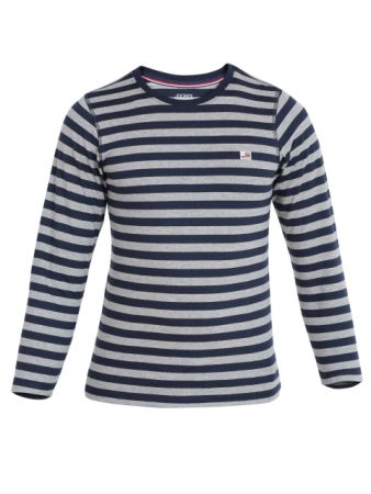 Jockey Navy & Grey Melange Boys Crew Neck T-Shirt Long Sleeve