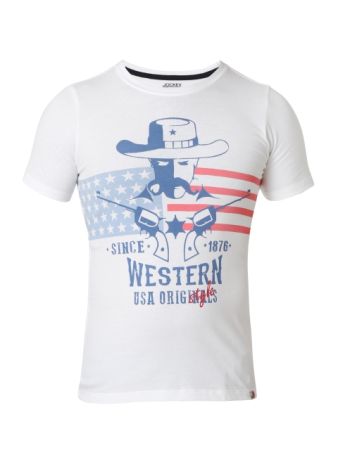 Jockey White Prints Boys Printed T-Shirt-White-11-12 Yrs