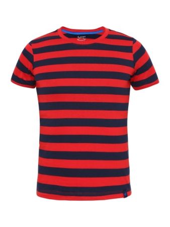 Jockey Wordly Red & Navy Boys Striped T-Shirt-Red-11-12 Yrs